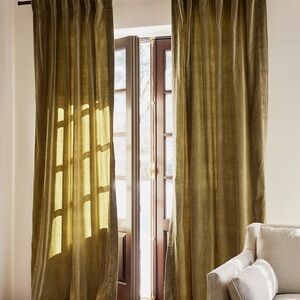 NWT Trova Washed Velvet Curtain Panel from Anthropologie